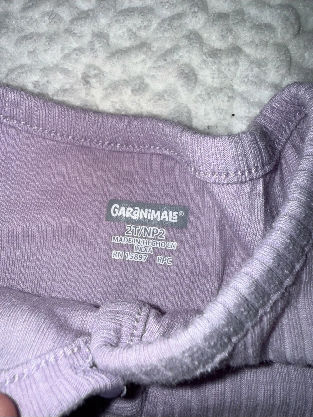 Girls Ribbed Long-Sleeve Top - Mauve and Dusty Rose with blue jeans